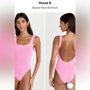 Hunza G Square Neck One Piece Bubblegum Pink